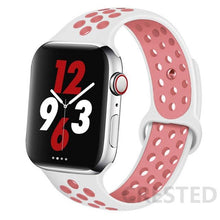 Load image into Gallery viewer, Silicone Strap For Apple Watch Band 44mm 40mm 42mm 38mm watchband Breathable bracelet correa iWatch serie 3 6 5 4 SE 7 45mm 41mm
