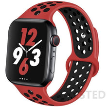 Load image into Gallery viewer, Silicone Strap For Apple Watch Band 44mm 40mm 42mm 38mm watchband Breathable bracelet correa iWatch serie 3 6 5 4 SE 7 45mm 41mm
