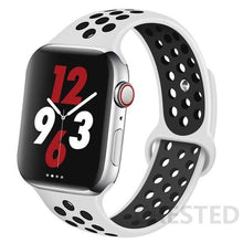 Load image into Gallery viewer, Silicone Strap For Apple Watch Band 44mm 40mm 42mm 38mm watchband Breathable bracelet correa iWatch serie 3 6 5 4 SE 7 45mm 41mm
