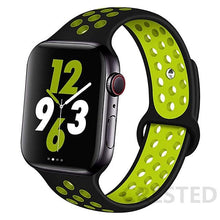 Load image into Gallery viewer, Silicone Strap For Apple Watch Band 44mm 40mm 42mm 38mm watchband Breathable bracelet correa iWatch serie 3 6 5 4 SE 7 45mm 41mm
