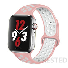 Load image into Gallery viewer, Silicone Strap For Apple Watch Band 44mm 40mm 42mm 38mm watchband Breathable bracelet correa iWatch serie 3 6 5 4 SE 7 45mm 41mm
