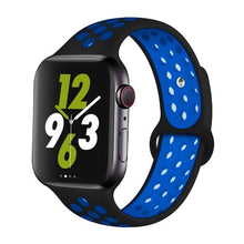 Load image into Gallery viewer, Silicone Strap For Apple Watch Band 44mm 40mm 42mm 38mm watchband Breathable bracelet correa iWatch serie 3 6 5 4 SE 7 45mm 41mm
