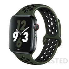 Load image into Gallery viewer, Silicone Strap For Apple Watch Band 44mm 40mm 42mm 38mm watchband Breathable bracelet correa iWatch serie 3 6 5 4 SE 7 45mm 41mm
