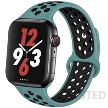 Load image into Gallery viewer, Silicone Strap For Apple Watch Band 44mm 40mm 42mm 38mm watchband Breathable bracelet correa iWatch serie 3 6 5 4 SE 7 45mm 41mm
