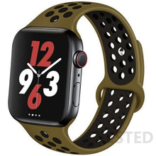 Load image into Gallery viewer, Silicone Strap For Apple Watch Band 44mm 40mm 42mm 38mm watchband Breathable bracelet correa iWatch serie 3 6 5 4 SE 7 45mm 41mm

