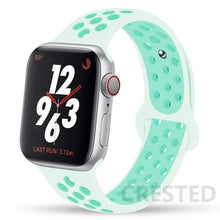 Load image into Gallery viewer, Silicone Strap For Apple Watch Band 44mm 40mm 42mm 38mm watchband Breathable bracelet correa iWatch serie 3 6 5 4 SE 7 45mm 41mm
