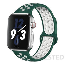 Load image into Gallery viewer, Silicone Strap For Apple Watch Band 44mm 40mm 42mm 38mm watchband Breathable bracelet correa iWatch serie 3 6 5 4 SE 7 45mm 41mm
