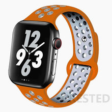 Load image into Gallery viewer, Silicone Strap For Apple Watch Band 44mm 40mm 42mm 38mm watchband Breathable bracelet correa iWatch serie 3 6 5 4 SE 7 45mm 41mm
