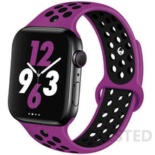 Load image into Gallery viewer, Silicone Strap For Apple Watch Band 44mm 40mm 42mm 38mm watchband Breathable bracelet correa iWatch serie 3 6 5 4 SE 7 45mm 41mm
