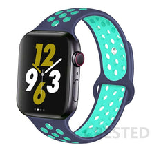 Load image into Gallery viewer, Silicone Strap For Apple Watch Band 44mm 40mm 42mm 38mm watchband Breathable bracelet correa iWatch serie 3 6 5 4 SE 7 45mm 41mm
