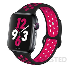 Load image into Gallery viewer, Silicone Strap For Apple Watch Band 44mm 40mm 42mm 38mm watchband Breathable bracelet correa iWatch serie 3 6 5 4 SE 7 45mm 41mm
