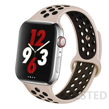 Load image into Gallery viewer, Silicone Strap For Apple Watch Band 44mm 40mm 42mm 38mm watchband Breathable bracelet correa iWatch serie 3 6 5 4 SE 7 45mm 41mm
