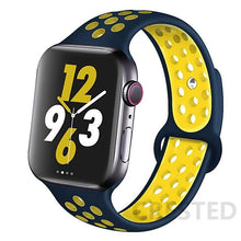 Load image into Gallery viewer, Silicone Strap For Apple Watch Band 44mm 40mm 42mm 38mm watchband Breathable bracelet correa iWatch serie 3 6 5 4 SE 7 45mm 41mm
