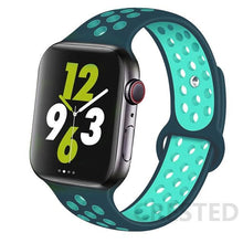 Load image into Gallery viewer, Silicone Strap For Apple Watch Band 44mm 40mm 42mm 38mm watchband Breathable bracelet correa iWatch serie 3 6 5 4 SE 7 45mm 41mm
