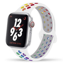 Load image into Gallery viewer, Silicone Strap For Apple Watch Band 44mm 40mm 42mm 38mm watchband Breathable bracelet correa iWatch serie 3 6 5 4 SE 7 45mm 41mm
