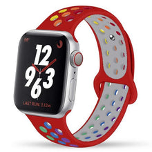 Load image into Gallery viewer, Silicone Strap For Apple Watch Band 44mm 40mm 42mm 38mm watchband Breathable bracelet correa iWatch serie 3 6 5 4 SE 7 45mm 41mm
