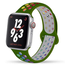Load image into Gallery viewer, Silicone Strap For Apple Watch Band 44mm 40mm 42mm 38mm watchband Breathable bracelet correa iWatch serie 3 6 5 4 SE 7 45mm 41mm
