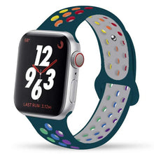 Load image into Gallery viewer, Silicone Strap For Apple Watch Band 44mm 40mm 42mm 38mm watchband Breathable bracelet correa iWatch serie 3 6 5 4 SE 7 45mm 41mm
