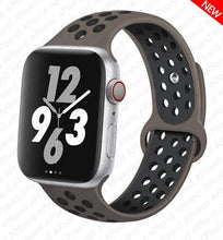 Load image into Gallery viewer, Silicone Strap For Apple Watch Band 44mm 40mm 42mm 38mm watchband Breathable bracelet correa iWatch serie 3 6 5 4 SE 7 45mm 41mm
