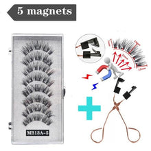 Load image into Gallery viewer, 3D magnetic eyelashes With 3/4 Magnets handmade makeup Mink eyelashes extended false eyelashes Reusable false eyelashes Dropship
