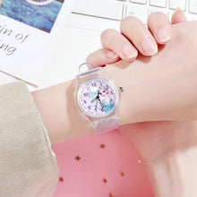 Load image into Gallery viewer, Disney Frozen Watch Princess Aisha Children's Luminous Watch Student Silicone Colorful Lights Watch gifts for girls kids watches
