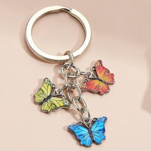 Load image into Gallery viewer, New Colorful Enamel Butterfly Keychain Insects Car Key Women Bag Accessories Jewelry Gifts
