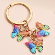 Load image into Gallery viewer, New Colorful Enamel Butterfly Keychain Insects Car Key Women Bag Accessories Jewelry Gifts
