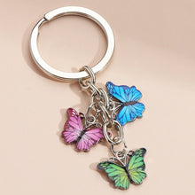 Load image into Gallery viewer, New Colorful Enamel Butterfly Keychain Insects Car Key Women Bag Accessories Jewelry Gifts
