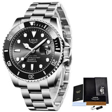 Load image into Gallery viewer, LIGE Top Brand Luxury Fashion Diver Watch Men 30ATM Waterproof Date Clock Sport Watches Mens Quartz Wristwatch Relogio Masculino

