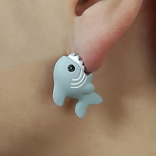 1 Pair Cute Animal Bite Earring Cartoon Soft Clay Animal Earrings Tyrannosaurus Bite Earrings Dinosaur Earrings Party Fun Gifts