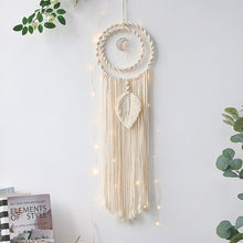 Load image into Gallery viewer, Boho Moon and Star Dream Catcher Macrame Wall Hanging Bohemian Home Decor Girls Kids Nursery Christmas Ornament Decoration Gifts
