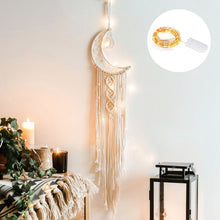Load image into Gallery viewer, Boho Moon and Star Dream Catcher Macrame Wall Hanging Bohemian Home Decor Girls Kids Nursery Christmas Ornament Decoration Gifts
