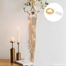 Load image into Gallery viewer, Boho Moon and Star Dream Catcher Macrame Wall Hanging Bohemian Home Decor Girls Kids Nursery Christmas Ornament Decoration Gifts
