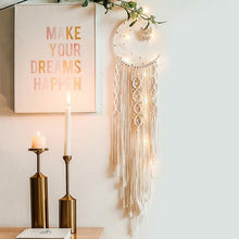 Load image into Gallery viewer, Boho Moon and Star Dream Catcher Macrame Wall Hanging Bohemian Home Decor Girls Kids Nursery Christmas Ornament Decoration Gifts
