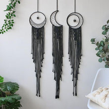 Load image into Gallery viewer, Boho Moon and Star Dream Catcher Macrame Wall Hanging Bohemian Home Decor Girls Kids Nursery Christmas Ornament Decoration Gifts
