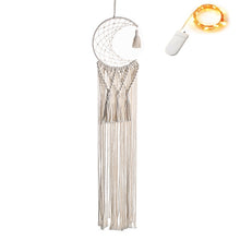 Load image into Gallery viewer, Boho Moon and Star Dream Catcher Macrame Wall Hanging Bohemian Home Decor Girls Kids Nursery Christmas Ornament Decoration Gifts
