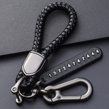 Load image into Gallery viewer, Anti-Lost Car Key Pendant Split Rings Keychain Phone Number Card Keyring Auto Vehicle Key Chain Car Accessories
