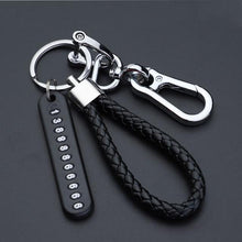 Load image into Gallery viewer, Anti-Lost Car Key Pendant Split Rings Keychain Phone Number Card Keyring Auto Vehicle Key Chain Car Accessories
