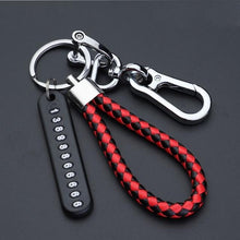 Load image into Gallery viewer, Anti-Lost Car Key Pendant Split Rings Keychain Phone Number Card Keyring Auto Vehicle Key Chain Car Accessories
