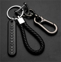 Load image into Gallery viewer, Anti-Lost Car Key Pendant Split Rings Keychain Phone Number Card Keyring Auto Vehicle Key Chain Car Accessories
