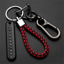 Load image into Gallery viewer, Anti-Lost Car Key Pendant Split Rings Keychain Phone Number Card Keyring Auto Vehicle Key Chain Car Accessories
