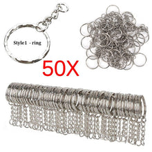Load image into Gallery viewer, Silver Plated Metal Blank Keyring Keychain Split Ring Keyfob Key Holder Rings Women Men DIY Key Chains Key Ring Accessories
