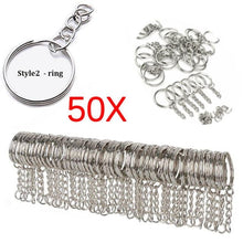 Load image into Gallery viewer, Silver Plated Metal Blank Keyring Keychain Split Ring Keyfob Key Holder Rings Women Men DIY Key Chains Key Ring Accessories
