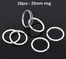 Load image into Gallery viewer, Silver Plated Metal Blank Keyring Keychain Split Ring Keyfob Key Holder Rings Women Men DIY Key Chains Key Ring Accessories
