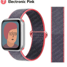 Load image into Gallery viewer, Nylon Loop Strap for apple watch band 44mm 40mm 45mm 41mm 38mm 42mm 44 mm bracelet correa Watchband iWatch serie 3 5 6 se 7 band
